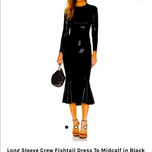 Norma Kamali Crew Neck Fishtail Dress